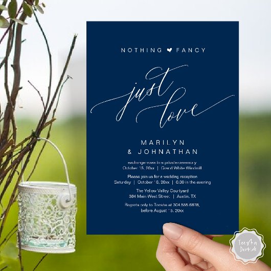 モダンな結婚披露宴 Nothing Fancy Just Love 招待状