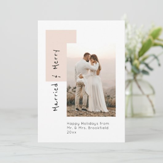 モダンな結婚生活と楽しいホリデーシーズンの写真 ブッシュ 新婚 (スタンド正面)