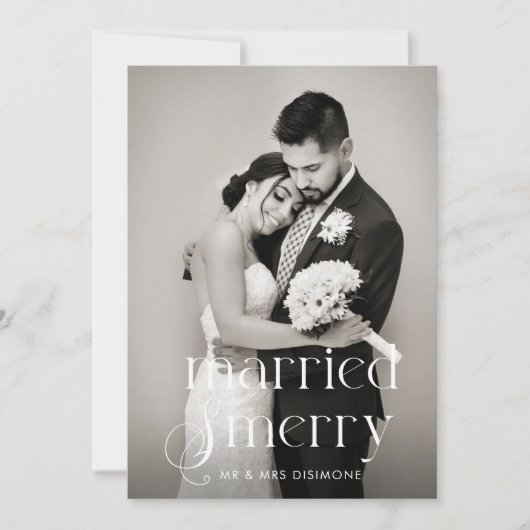 モダンな結婚生活と楽しい結婚式の写真 シーズンカード (正面)