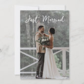 モダンな結婚発表写真　二人だけの結婚式 招待状 (正面)