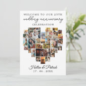 モダンな結婚記念日のハート写真コラージュ 招待状 (スタンド正面)