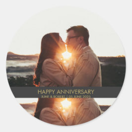 モダンな結婚記念日のフォト・ラブ ラウンドシール