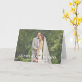 モダンな結婚記念日の愛の結婚式フォトデザイン カード (黄色い花)