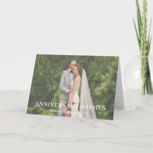 モダンな結婚記念日の愛の結婚式フォトデザイン カード