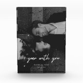 モダンな結婚1周年記念フォトペア フォトブロック (正面)
