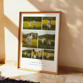 モダンな結婚1周年記念写真コラージュ カップル オーダーメイド ポスター