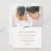 モダンな結婚10周年記念フォトカード 招待状 (正面)