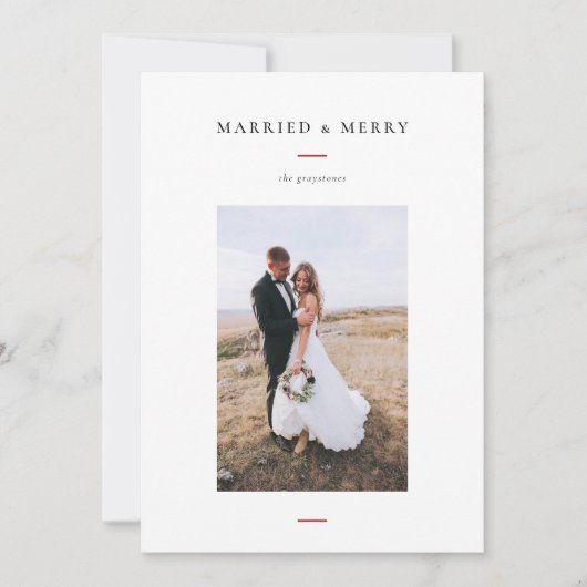 モダンな結婚＆クリスマス写真 シーズンカード (正面)