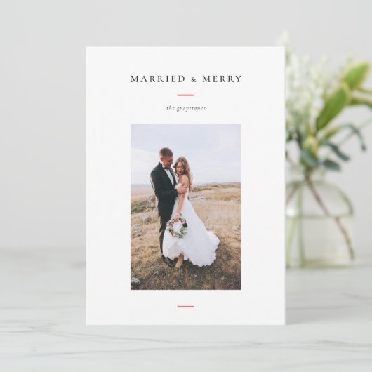 モダンな結婚＆クリスマス写真 シーズンカード (スタンド正面)