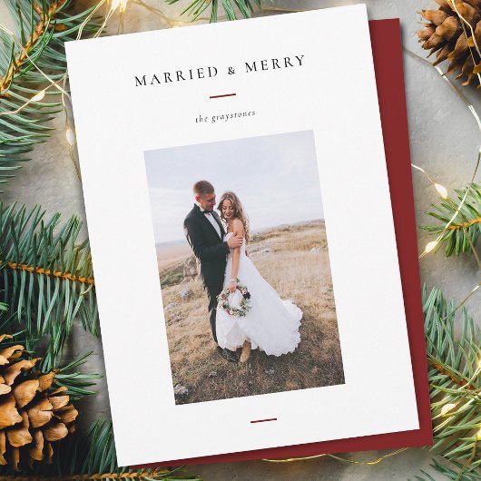 モダンな結婚&クリスマス写真 シーズンカード