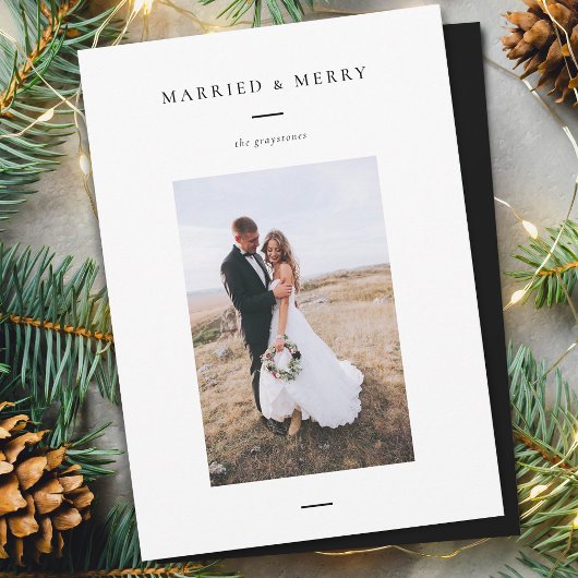 モダンな結婚&クリスマス写真 シーズンカード