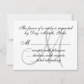 モダンな結婚RSVPカードモノグラムの名前 出欠カード (裏面)