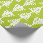 モダンな緑およびホワイトクリスマスの木パターン ラッピングペーパー (角)