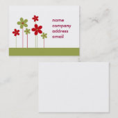 モダンな緑および赤い名刺 名刺 (正面/裏面)