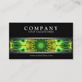 モダンな緑および黄色の曼荼羅 名刺