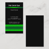 モダンな緑および黒い競争のストライプ 名刺 (正面/裏面)