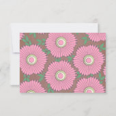 モダンな緑とピンクの花柄の結婚式の出欠確認カード 出欠カード (裏面)