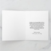 モダンな緑と金のパターンが家族の写真とクワンザを祝う カード (内部)