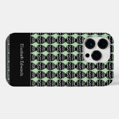 モダンな緑と黒の柄 iPhoneケース (裏面横)