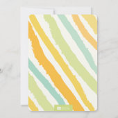 モダンな緑のこんにちは一口は及びベビーシャワーの招待を見ます 招待状 (裏面)