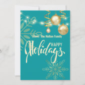 モダンな緑のクリスマスおめでとう 招待状 (正面)