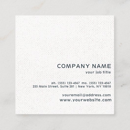 モダンな緑のシュロの葉の熱帯アクセント スクエア名刺 (裏面)