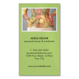 モダンな緑のパーソナルトレーナーおよび栄養士 マグネット名刺