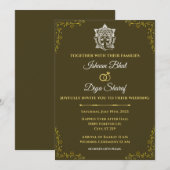 モダンな緑のヒンズー教のガネーシャ・ガンパティの招待状 招待状 (正面/裏面)