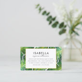 モダンな緑の熱帯葉 名刺 (スタンド正面)