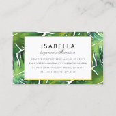 モダンな緑の熱帯葉 名刺 (正面)