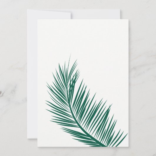 モダンな緑の草木のヤシの木のエレガントな卒業パーティー 招待状 (裏面)