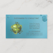 モダンな緑土のロゴの持続性のコンサルタント 名刺 (裏面)