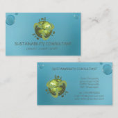 モダンな緑土のロゴの持続性のコンサルタント 名刺 (正面/裏面)