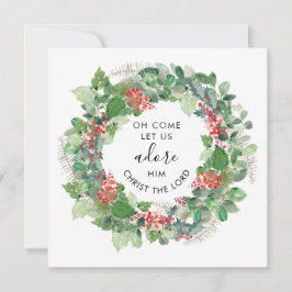 モダンな緑豊かさよ、来たれ、我らと共に彼を崇めよう、宗教的 シーズンカード