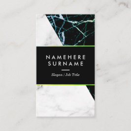 モダンな緑金ゴールドの大理石の縦の名刺 名刺