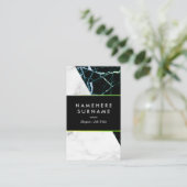 モダンな緑金ゴールドの大理石の縦の名刺 名刺 (スタンド正面)