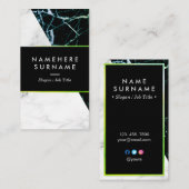 モダンな緑金ゴールドの大理石の縦の名刺 名刺 (正面/裏面)