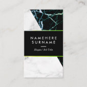 モダンな緑金ゴールドの大理石の縦の名刺 名刺 (正面)