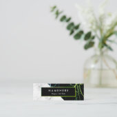 モダンな緑金ゴールドの白い大理石の小型名刺 スキニー名刺 (スタンド正面)