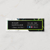 モダンな緑金ゴールドの白い大理石の小型名刺 スキニー名刺 (裏面)