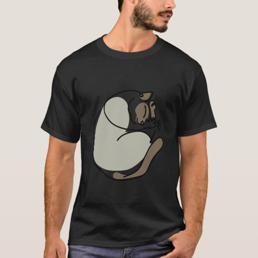 モダンな線のシャム猫 Tシャツ (正面)
