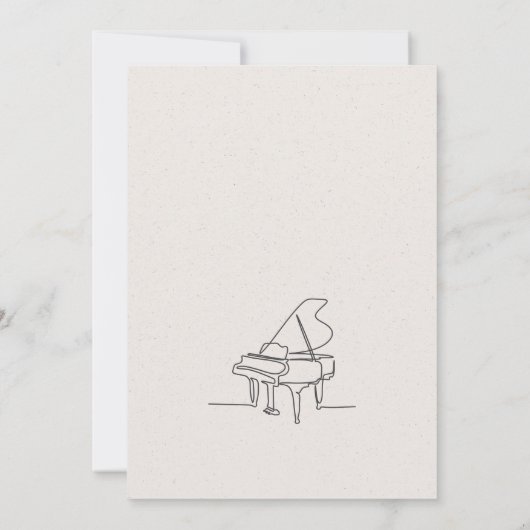 モダンな線画のグランドピアノ リサイタル 招待状 (裏面)