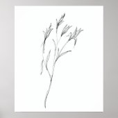 モダンな線画の花 エレガントでスタイリッシュな美意識 ポスター (正面)