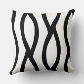 モダンな線画の黒と白のパターン クッション (裏面)