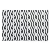 モダンな線画の黒と白のパターン 枕カバー (裏面-左)