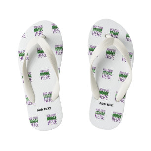 モダンな編集が簡単な白い画像テキスト テンプレート キッズビーチサンダル