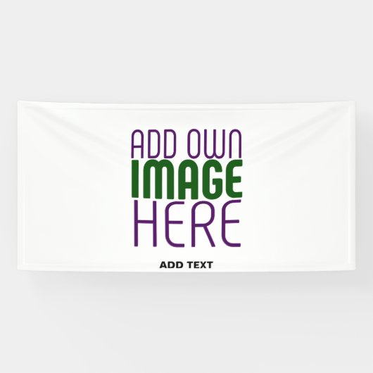 モダンな編集が簡単な白い画像テキスト テンプレート 横断幕 (横)