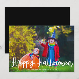 モダンな編集可能なカラーハッピーハロウィンフォトカード カード