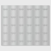 モダンな編集可能な名前とスローガン | グレーグラデーション ラッピングペーパー (フラット)