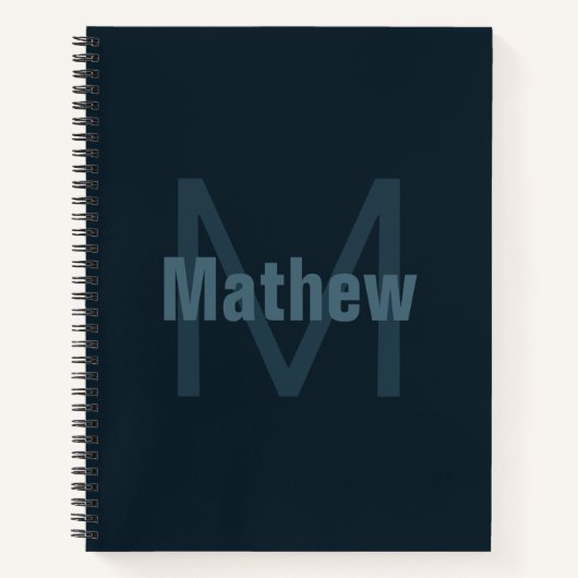 モダンな編集可能な名前 ノートブック (正面)